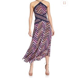 Ramy Brook Percy Chevron Printed Halter Dress NWT